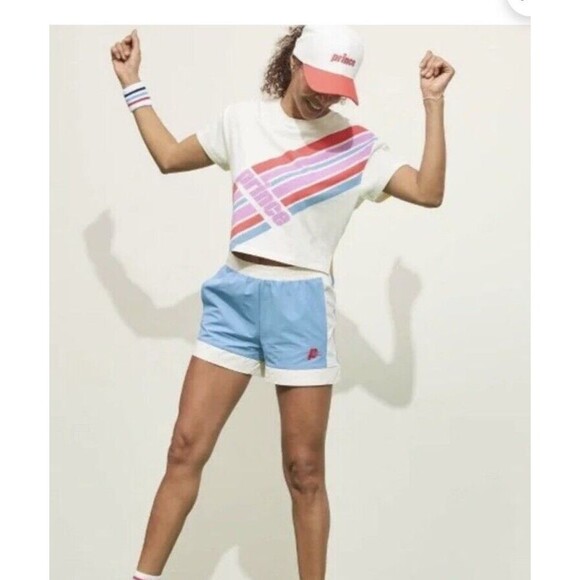 Prince Pickleball Women's Woven Mid-Rise Shorts 4.25" - Light Blue XXL - Picture 4 of 7